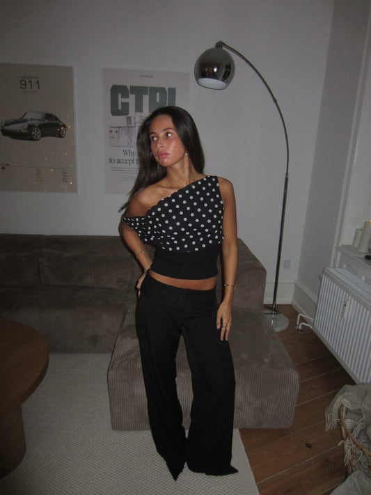 Kimmie polka dotted top - Black/white